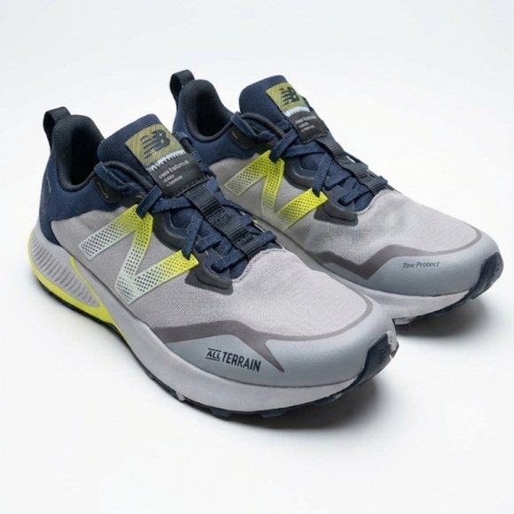 New Balance Men's Sneakers in Gray and Lime - Picture 2 of 4